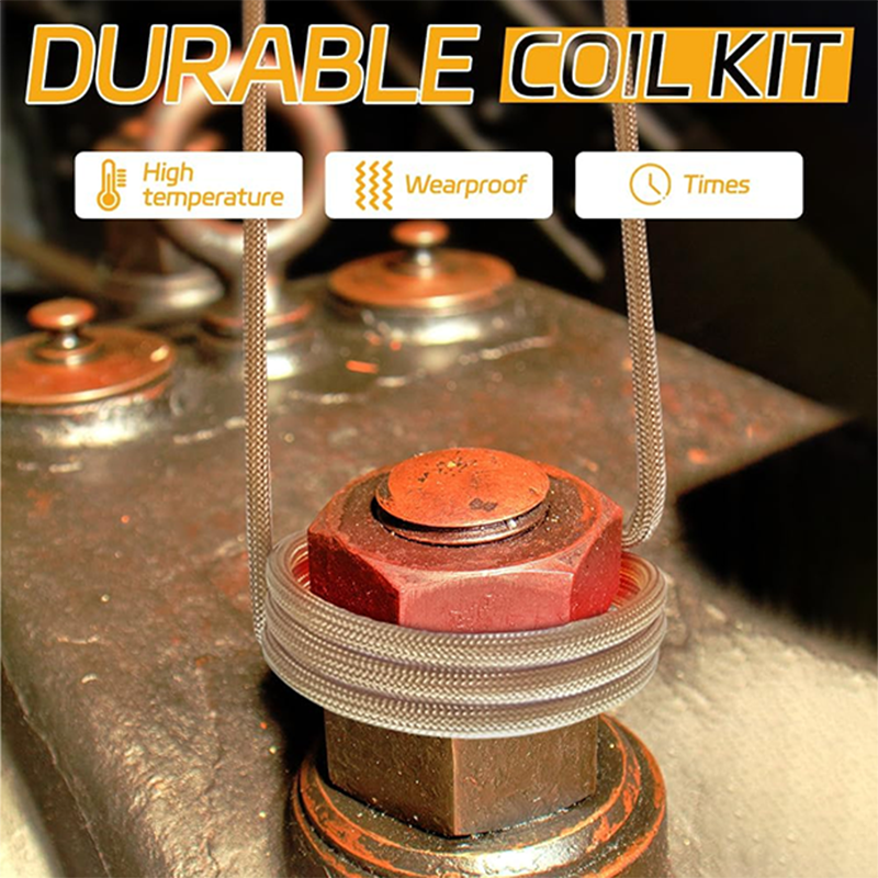 Magnetic Induction Heater, Induction Heater Coil Kit, 10 Pieces Induction Heater Prefabricated Coils, Flexibility and Long Life, Suitable for Magnetic Induction Heaters, Remove Rusted Bolts and Nuts