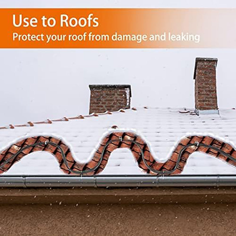 80FT Deicing Heating Cable Pipe Freeze Protected Water Pipe Heating Cable, Self Regulating Temperature, with Mounting Buckle, 120V 8W/ft Heat Tape