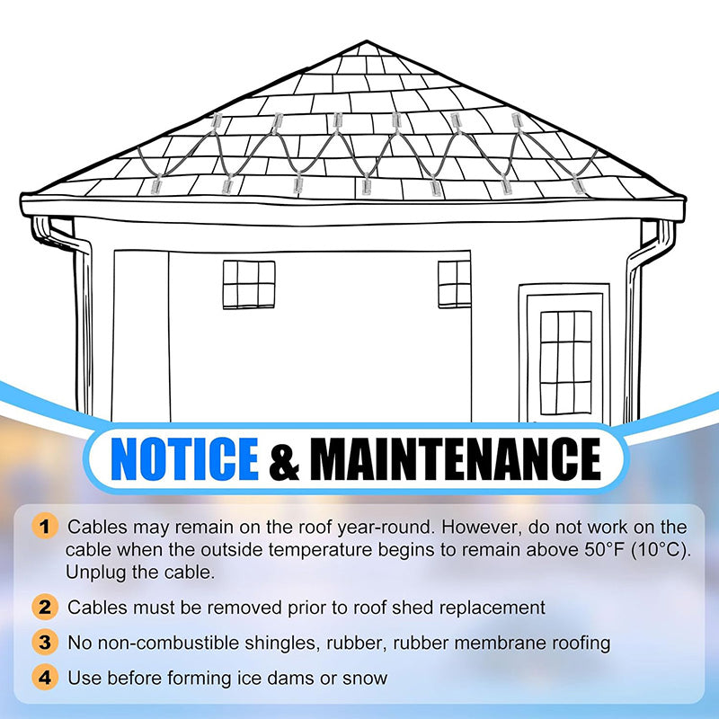 2 Rolls 120 Feet 120V Heating Cable Deicing Cable Heated Pipe Cable for Roof Ice Melting Freeze Protection