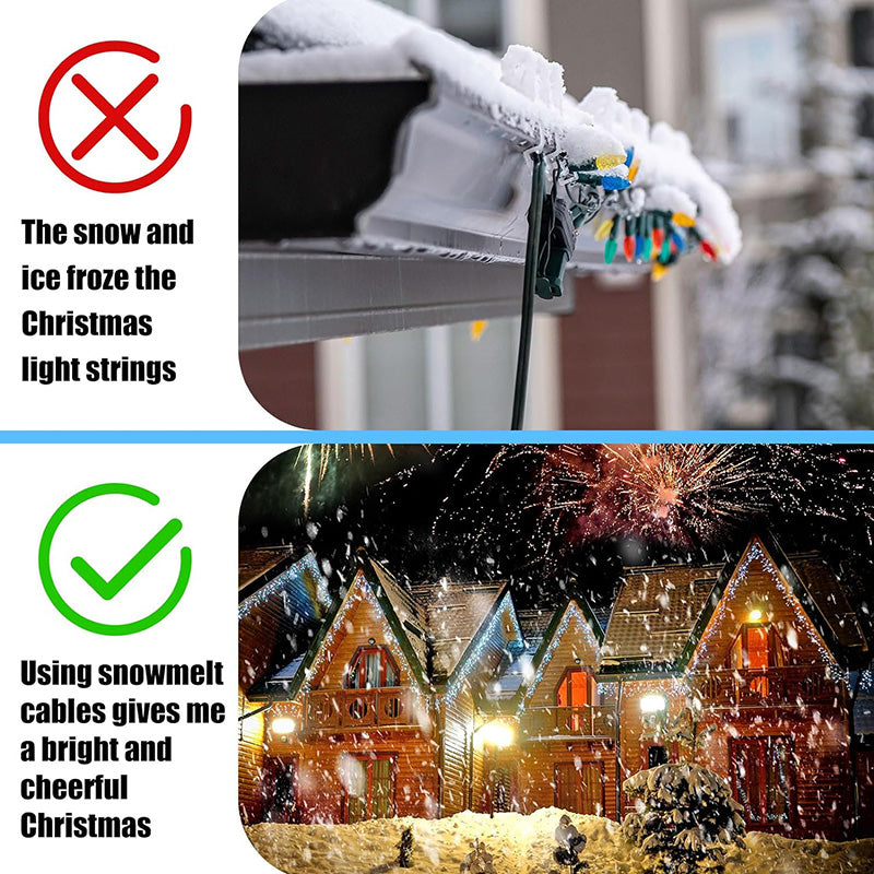 2 Rolls 120 Feet 120V Heating Cable Deicing Cable Heated Pipe Cable for Roof Ice Melting Freeze Protection