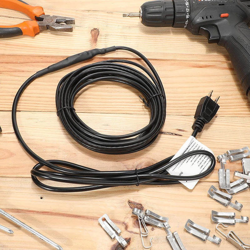 2 Rolls 120 Feet 120V Heating Cable Deicing Cable Heated Pipe Cable for Roof Ice Melting Freeze Protection