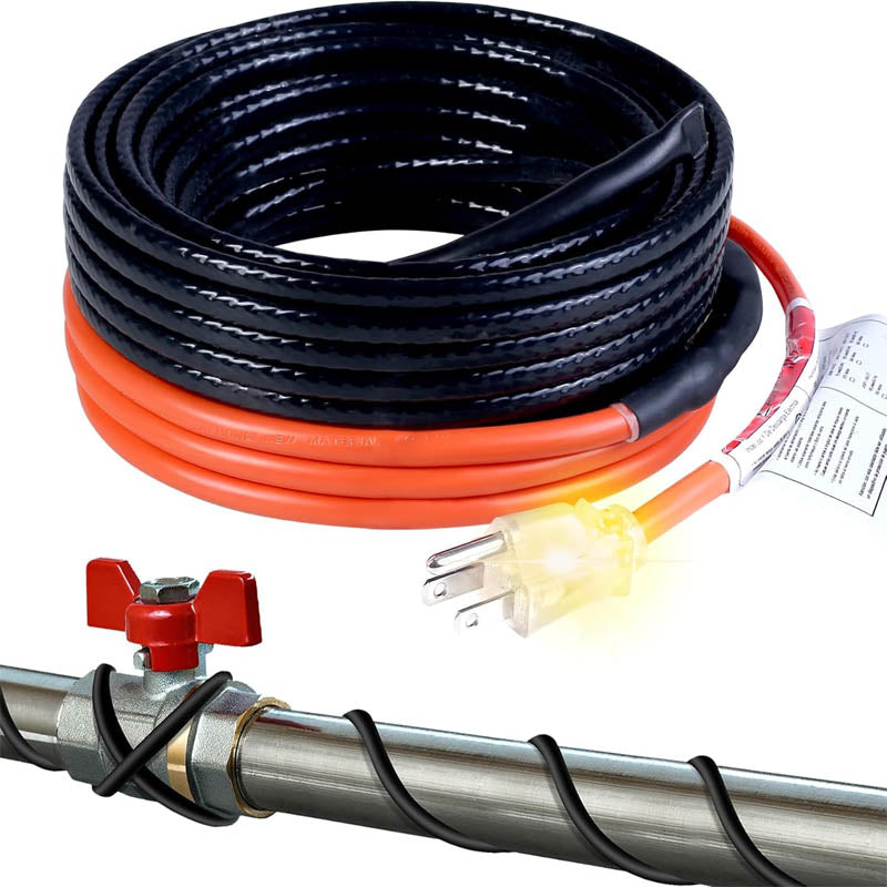 Heating Cables Self-Regulating Pipe 24-feet 120V Roof deicing and Pipe freeze protection