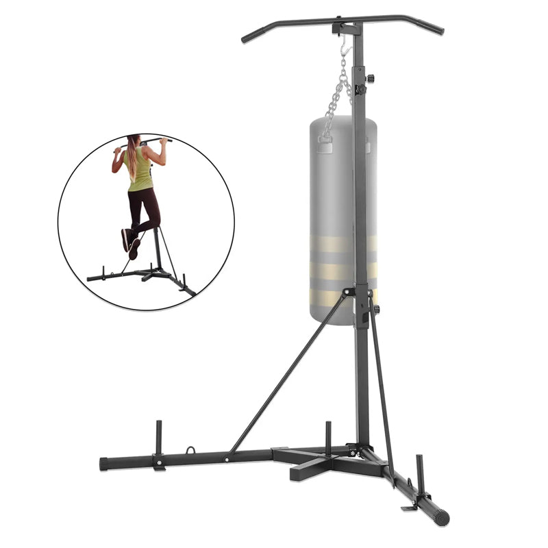 2-In-1 Foldable Steel Gym Stand Cast Iron Boxing Punching Bag Stand With Sanda Hanging Home Pull-Up Gym Stand
