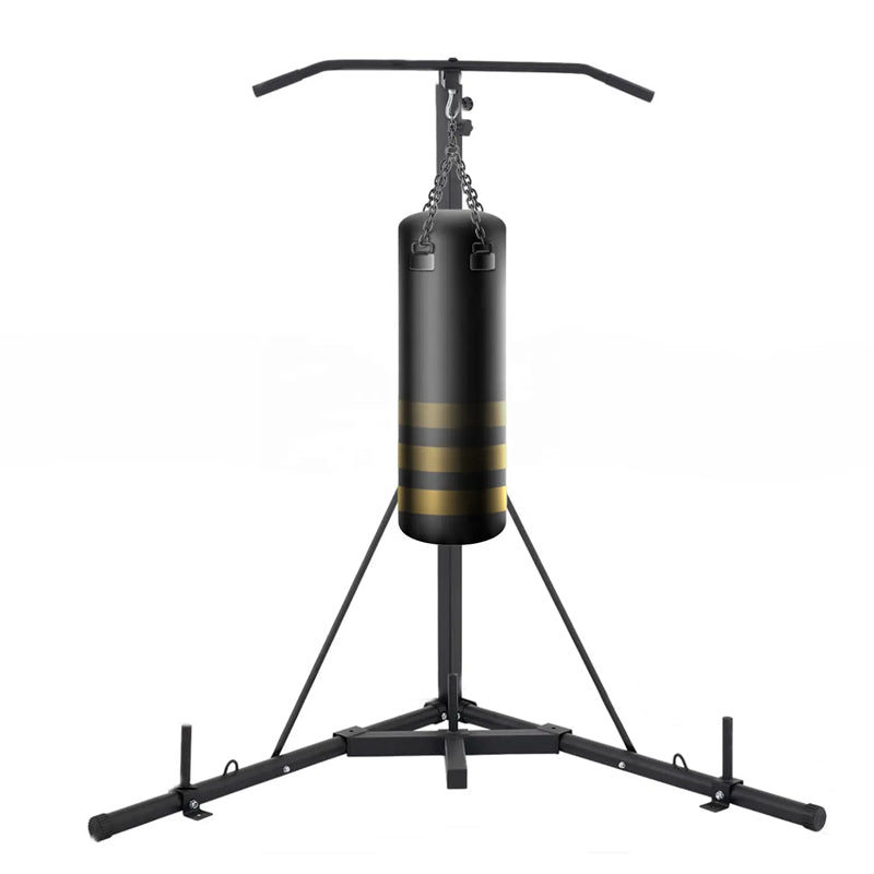 2-In-1 Foldable Steel Gym Stand Cast Iron Boxing Punching Bag Stand With Sanda Hanging Home Pull-Up Gym Stand