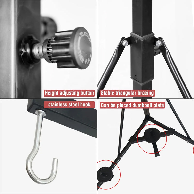 2-In-1 Foldable Steel Gym Stand Cast Iron Boxing Punching Bag Stand With Sanda Hanging Home Pull-Up Gym Stand