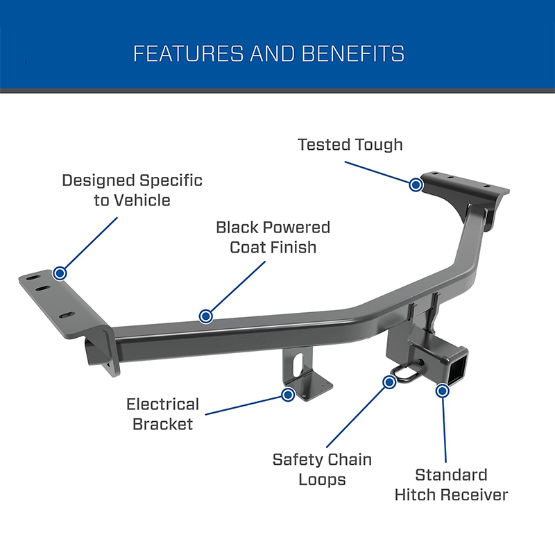 Hitch Receivers ,Trailer Hitch, 2" Square Receiver, Compatible with 2022-2024 Jeep Grand Cherokee, 2021-2024 Jeep Grand Cherokee L