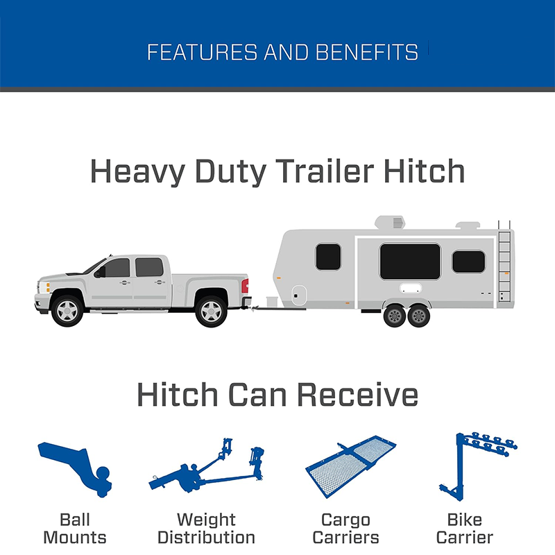 Hitch Receivers ,Trailer Hitch, 2" Square Receiver, Compatible with 2022-2024 Jeep Grand Cherokee, 2021-2024 Jeep Grand Cherokee L