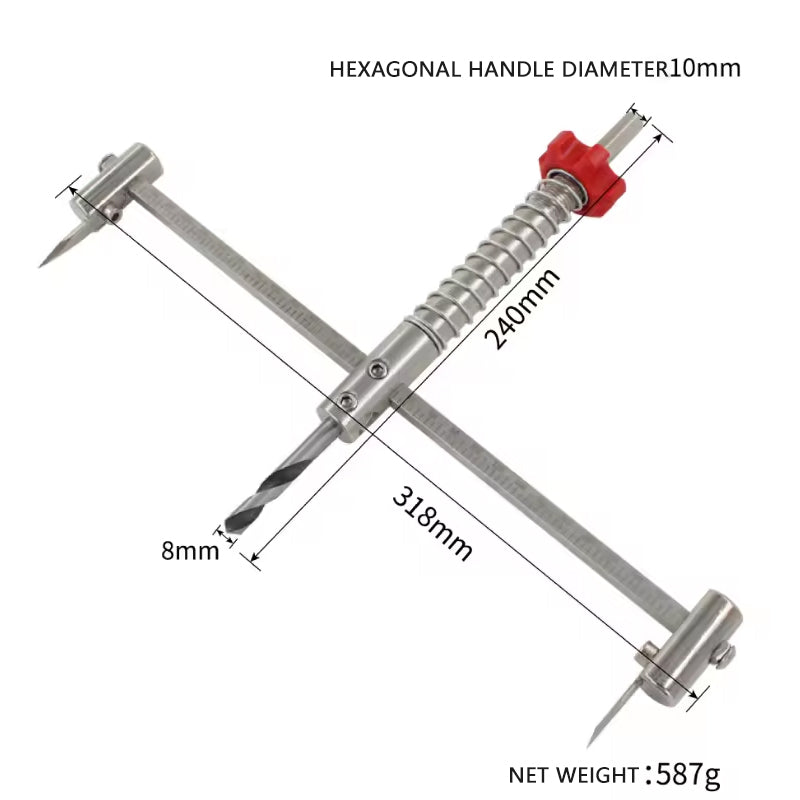 Adjustable Holesaw Ceiling Wall Adjustable Range 40-300mm Cutter Hole Saw Downlight Hole Saw Cutter Kit