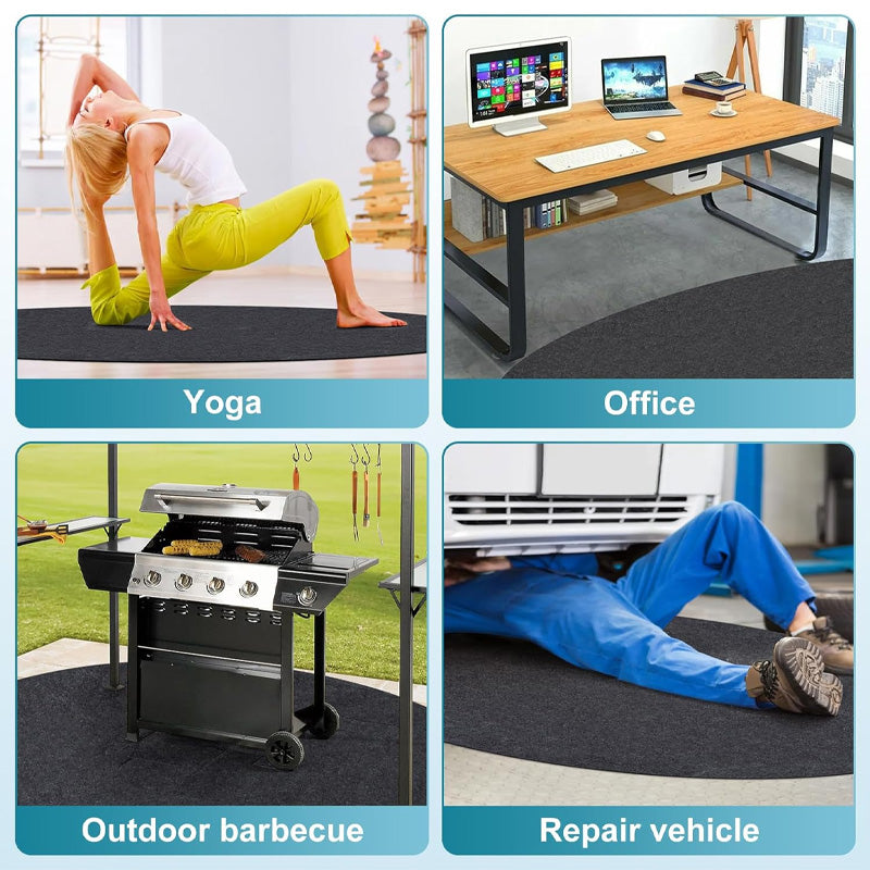 90 Inch Diameter Round Inflatable Hot Tub Mat, Extra Large Inflatable Hot Tub Mat, Waterproof Non-Slip Backing, Floor Protector, Reusable