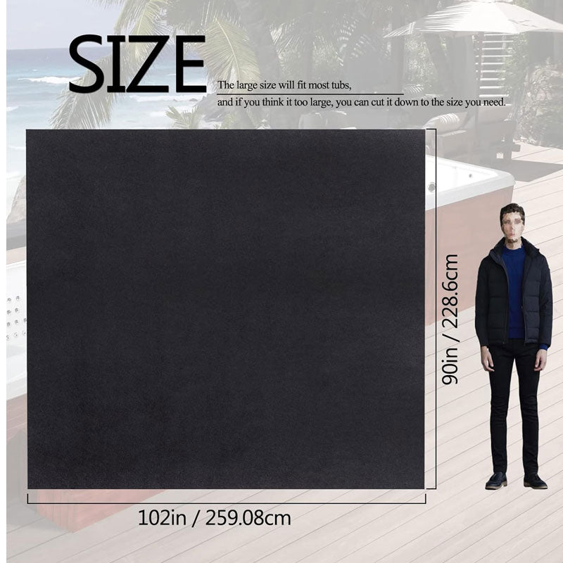 90"x102" Outdoor Hot Tub Mat, Water Absorbent Waterproof Floor Mat For Inflatable Hot Tubs, Floor Protectors, Spa Pool Floor Protection