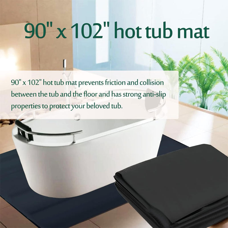 90"x102" Outdoor Hot Tub Mat, Water Absorbent Waterproof Floor Mat For Inflatable Hot Tubs, Floor Protectors, Spa Pool Floor Protection