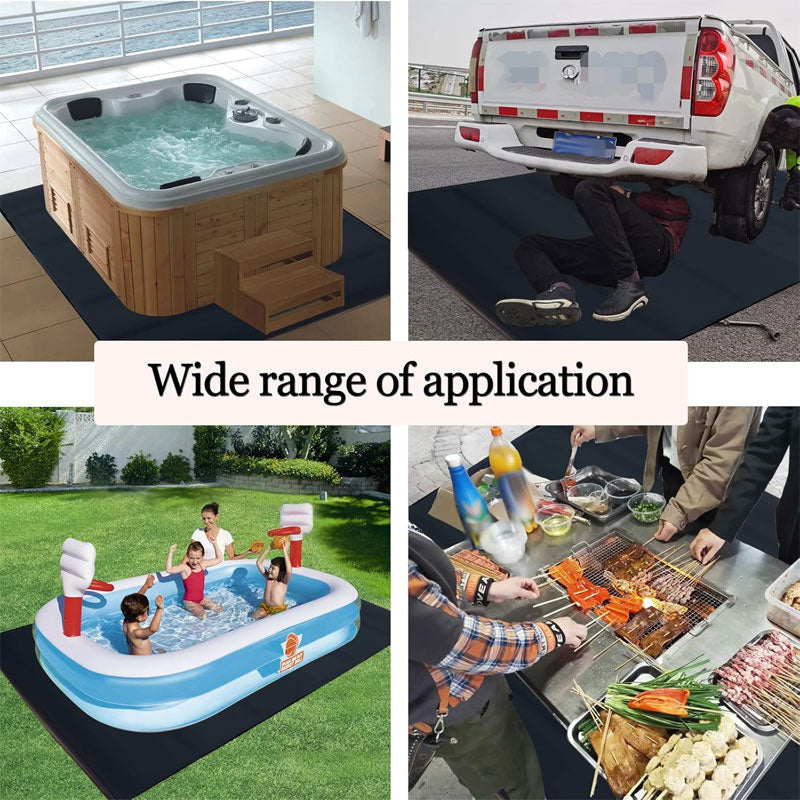 90"x102" Outdoor Hot Tub Mat, Water Absorbent Waterproof Floor Mat For Inflatable Hot Tubs, Floor Protectors, Spa Pool Floor Protection