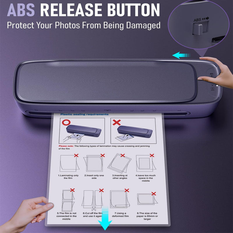 13-inch 9 in 1 Hot & Cold Pouch Laminating Machine 60s Warm-Up No Jam laminator Machine 11x17 with 30 Laminating Sheets for Home Office Use