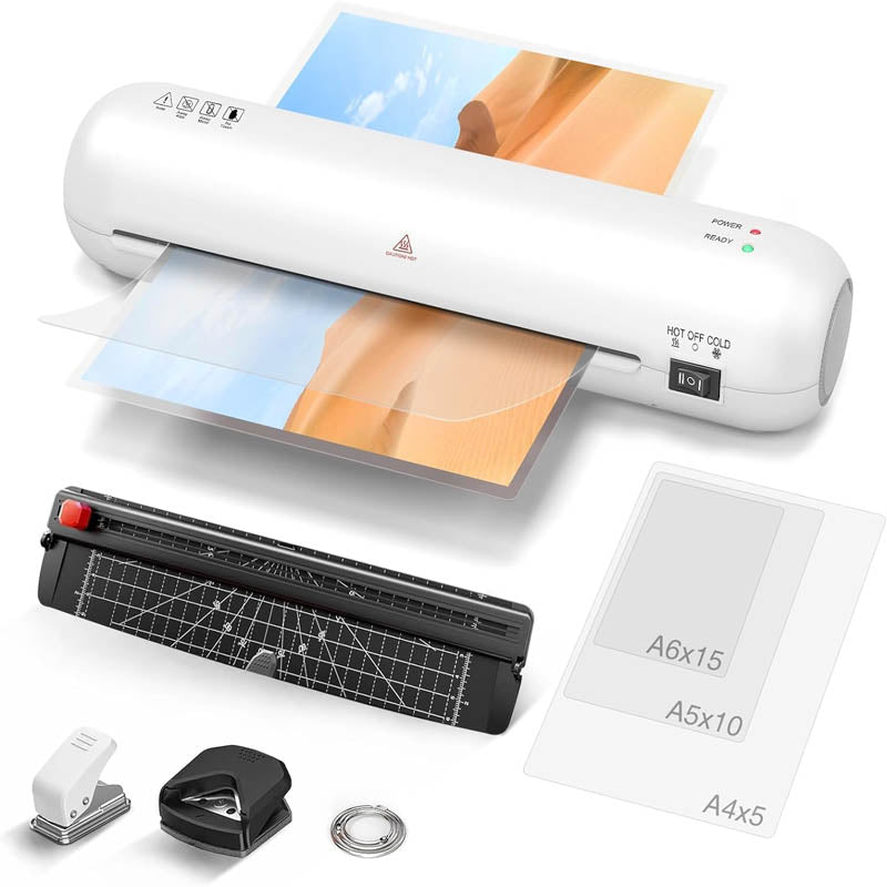 9 Inch Hot & Cold Pouch Laminating Machine 6 in-1 Personal Desktop Laminator for Home, Office, School
