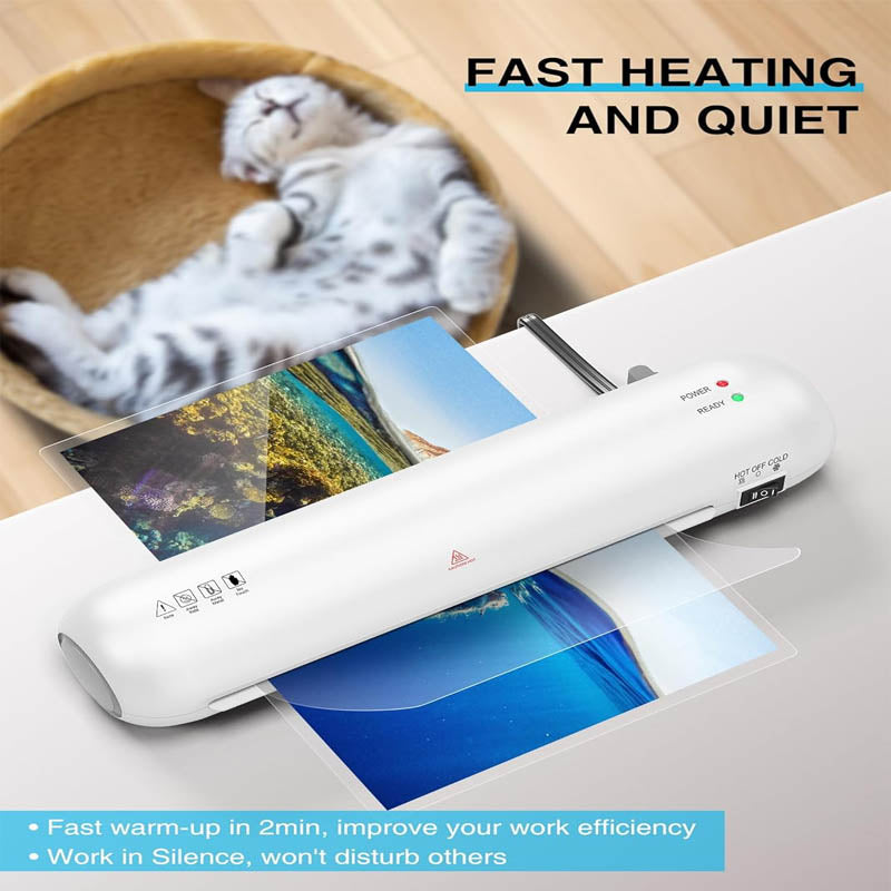 9 Inch Hot & Cold Pouch Laminating Machine 6 in-1 Personal Desktop Laminator for Home, Office, School