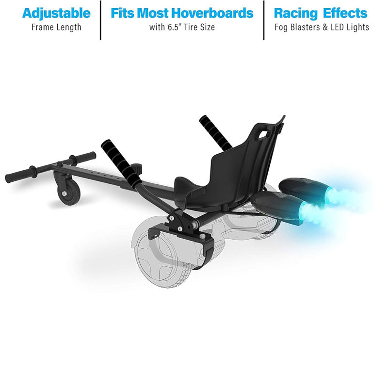 Hoverboard Seat Attachment Compatible with All 6.5" & 8" Hoverboards Hand-Operated Rear Wheel Control Adjustable Frame Easy Install