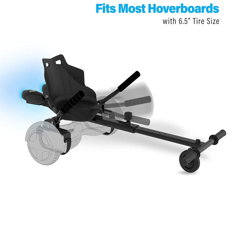 Hoverboard Seat Attachment Compatible with All 6.5" & 8" Hoverboards Hand-Operated Rear Wheel Control Adjustable Frame Easy Install