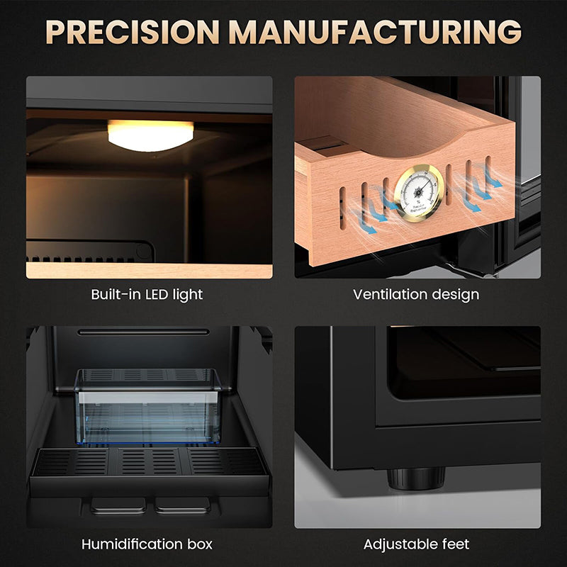 16L Electric Humidor 100 Cigars Humidor Cabinet with Cooling Temperature Control Electric Cooling Cigar Fridge
