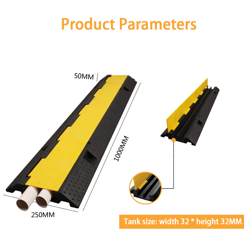 Traffic Trunking Speed Bumps, Three Outdoor Cable Protection Wiring Ducts, Indoor PVC Trunking Plate Rubber Speed Bump Trunking 3 Trunking