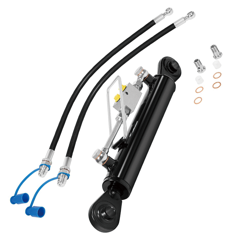 Hydraulic Top Link Cat. 1-1 18 1/8” – 26 3/8”,Hydraulic Cylinder with Locking Block and 2 x Hoses,for Tractor Excavators and Class 1& 2 Equipment