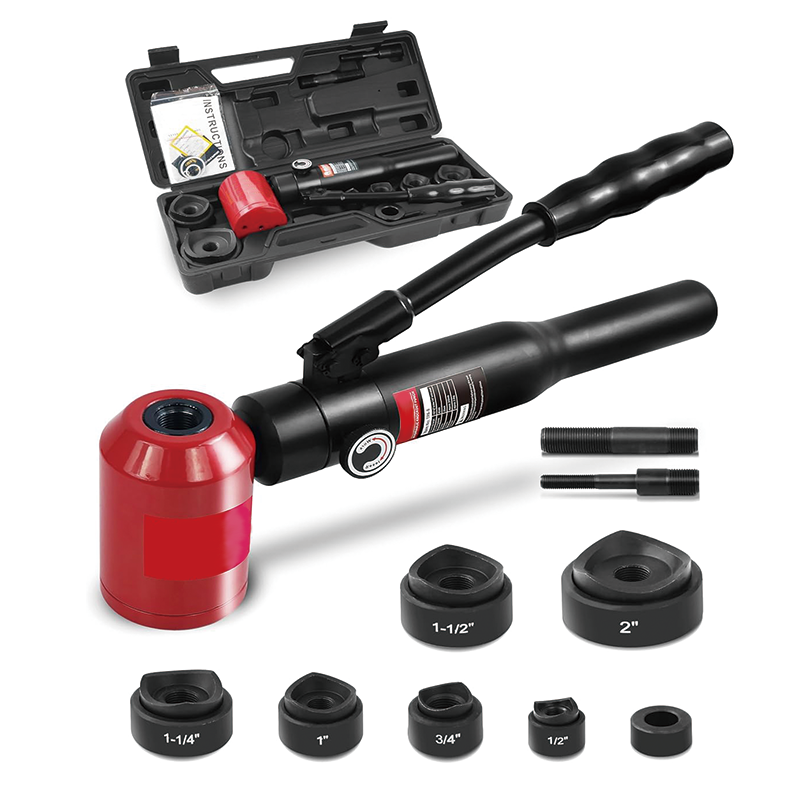Hydraulic Knockout Punch Kit, 1/2 to 2 inch Electrical Conduit Hole Cutter Set KO Tool Kit Hole Making Tool , For Aluminum, Stainless Steel, Brass