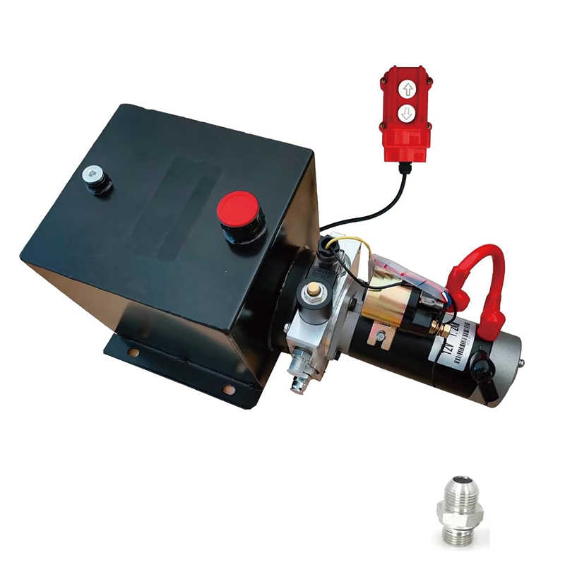 Hydraulic Power Unit,8 Quart Hydraulic Dump Trailer Pump,2200PSI 12V DC Hydraulic Station Pump Single Acting,for Dump Trailer Car Lifting