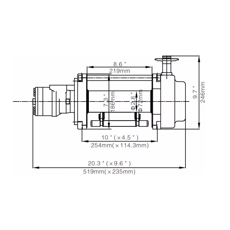 CE Approved Manual 11000 lbs (5 Ton) Hydraulic Winch Industrial Hydraulic Anchor Winch