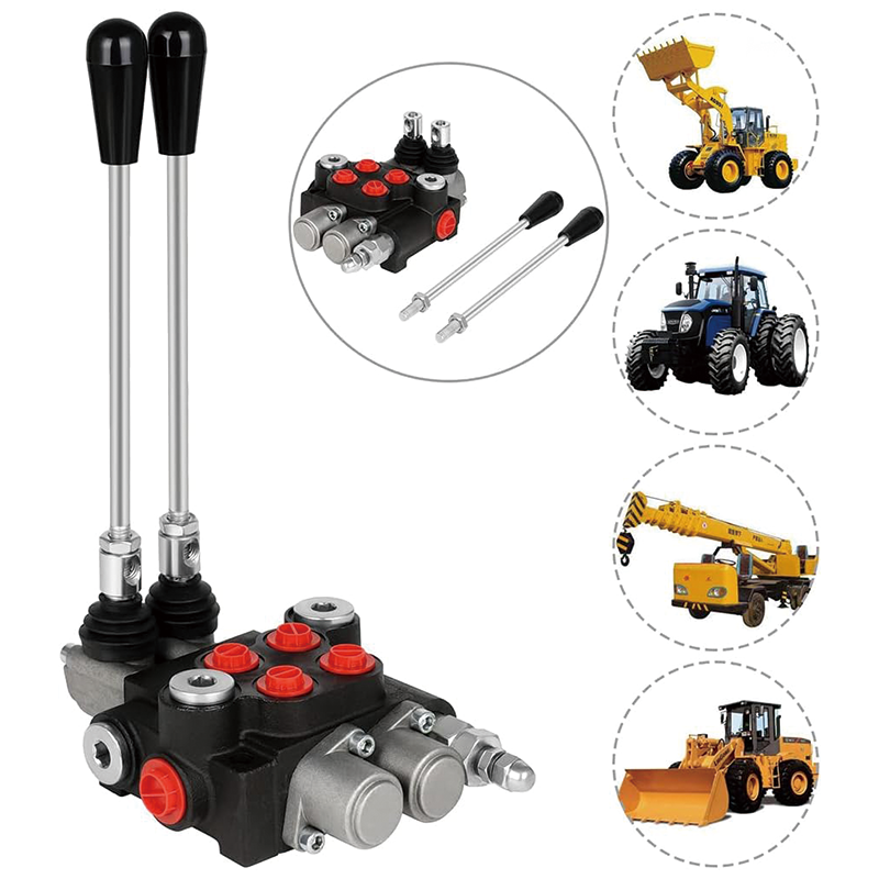 Hydraulic Flow Control Valve 2 Spool 11 GPM,Tractor Loader W/Joystick Small Tractors/Tanks Loaders Log Splitters 3600 PSI