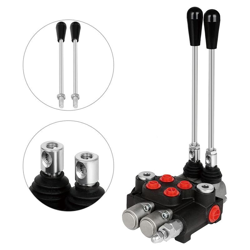 Hydraulic Flow Control Valve 2 Spool 11 GPM,Tractor Loader W/Joystick Small Tractors/Tanks Loaders Log Splitters 3600 PSI