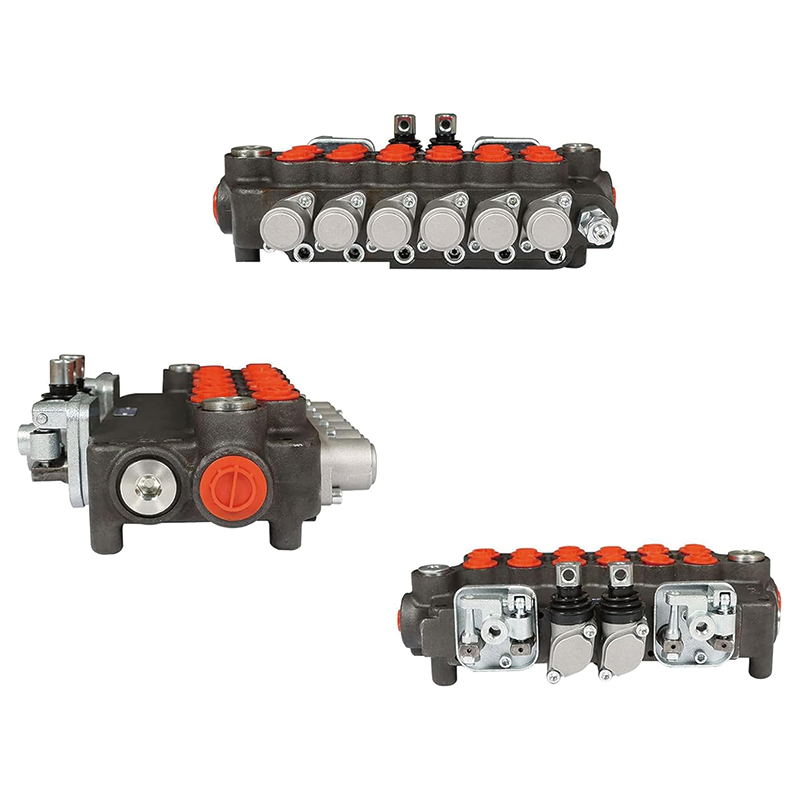 6 Spool 21 GPM Hydraulic Control Valve,Hydraulic Valve Double Acting Valve, with 2 Joystick,Controls for Tractors Loaders Tanks