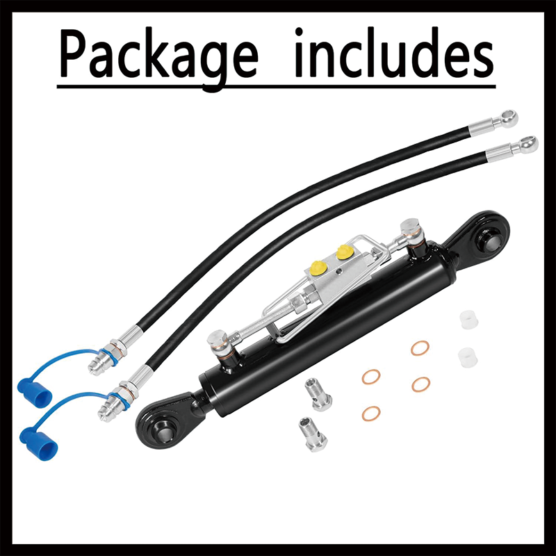 Hydraulic Top Link Cat. 1-1 18 1/8” – 26 3/8”,Hydraulic Cylinder with Locking Block and 2 x Hoses,for Tractor Excavators and Class 1& 2 Equipment