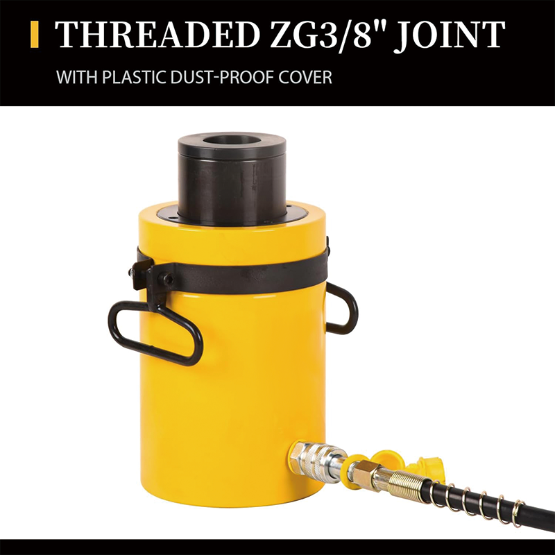60T 2"Hydraulic Cylinder Jack,Single Acting Lifting Cylinders Retract Automatically Quick Connector,50mm Hydraulic Lifting Cylinders for Shipbuilding, Machinery and Industry
