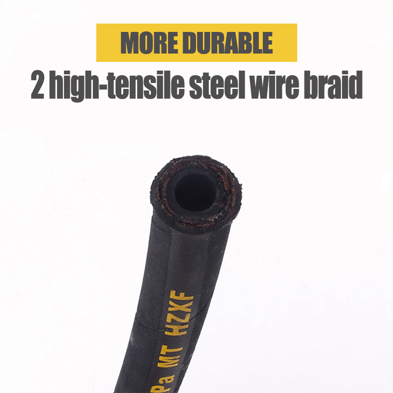 Hydraulic Hose with 2 High-Tensile Steel Wire Braid,1/4 inch x 50 ft,Bulk Hydraulic Hose -40°C to 100°C,Hydraulic Oil Flexible Hose