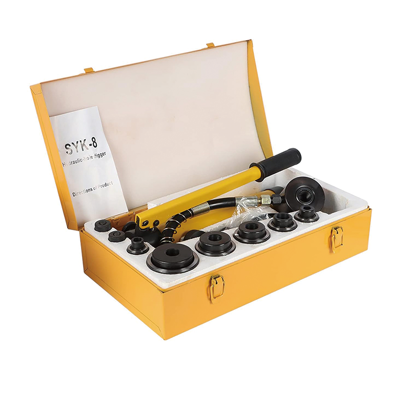 Hydraulic Knockout Punch Driver Tool Kit ,10 Ton 1/2" to 2",Electrical Conduit Hole Cutter Set KO Tool Kit with 6 Dies Knockout Punches for installing repairing wire pipeline signal lamp machinery