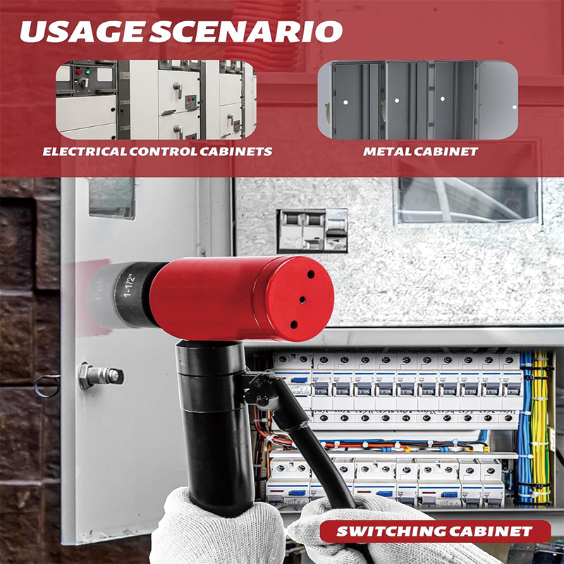 Hydraulic Knockout Punch Kit, 1/2 to 2 inch Electrical Conduit Hole Cutter Set KO Tool Kit Hole Making Tool , For Aluminum, Stainless Steel, Brass