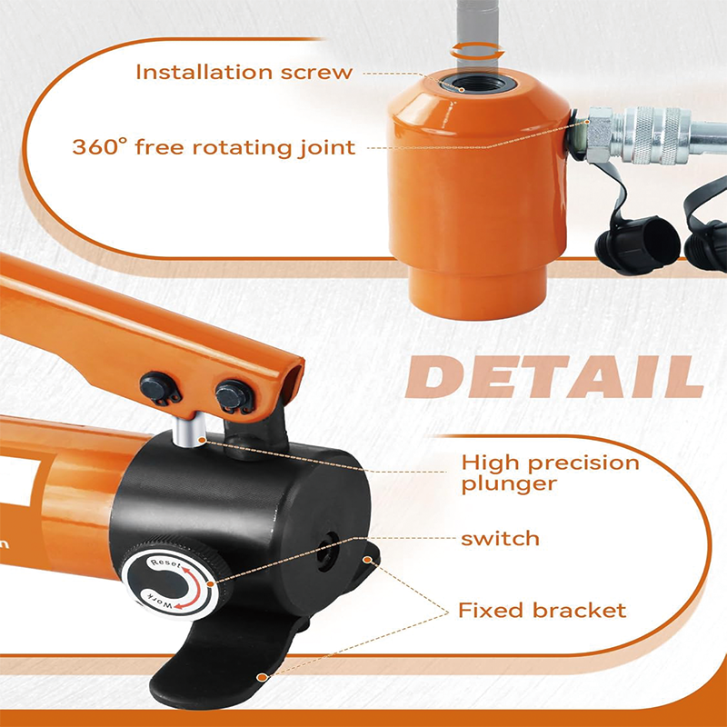 Hydraulic Knockout Punch Kit, 15 Ton 1/2 Inch to 4 Inch , Hydraulic Punch Driver Kit Manual Hole Knockout Puncher Tool w/ 10 Dies