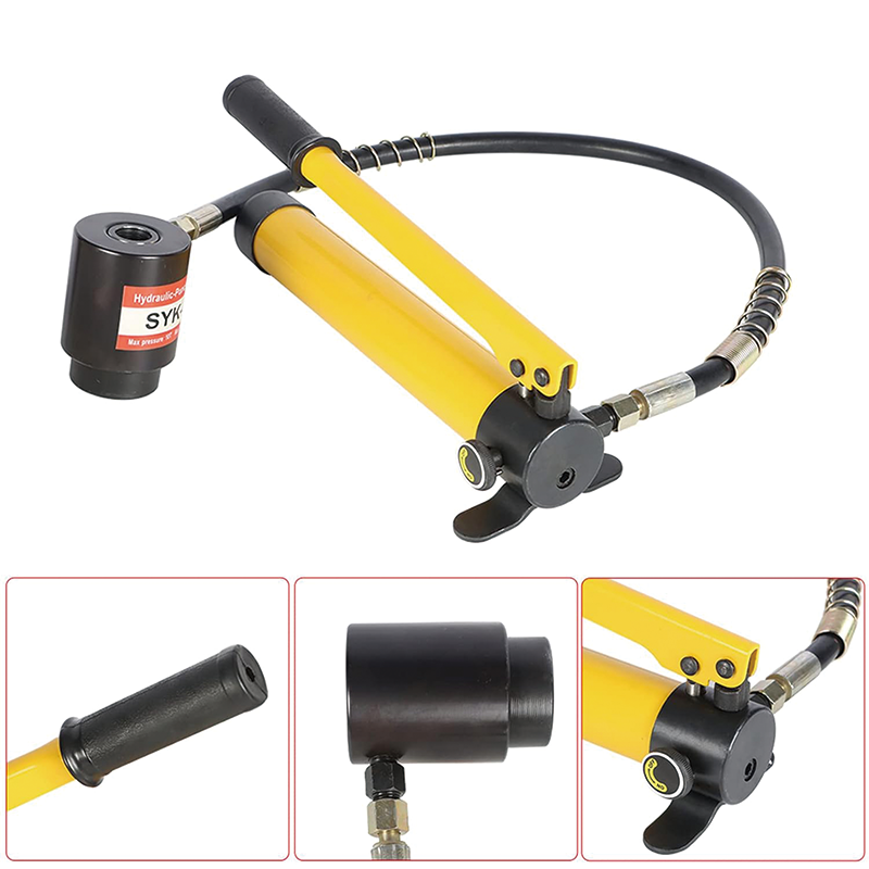 Hydraulic Knockout Punch Driver Tool Kit ,10 Ton 1/2" to 2",Electrical Conduit Hole Cutter Set KO Tool Kit with 6 Dies Knockout Punches for installing repairing wire pipeline signal lamp machinery