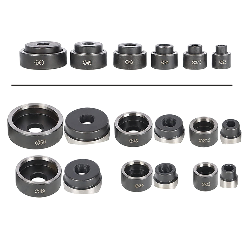 Hydraulic Knockout Punch Driver Tool Kit ,10 Ton 1/2" to 2",Electrical Conduit Hole Cutter Set KO Tool Kit with 6 Dies Knockout Punches for installing repairing wire pipeline signal lamp machinery