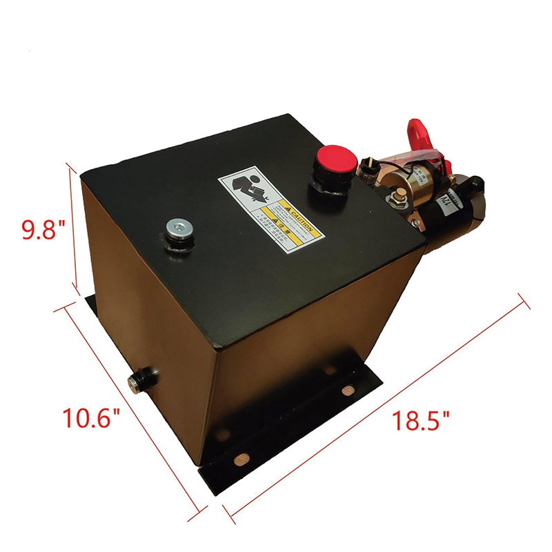 Hydraulic Power Unit,8 Quart Hydraulic Dump Trailer Pump,2200PSI 12V DC Hydraulic Station Pump Single Acting,for Dump Trailer Car Lifting