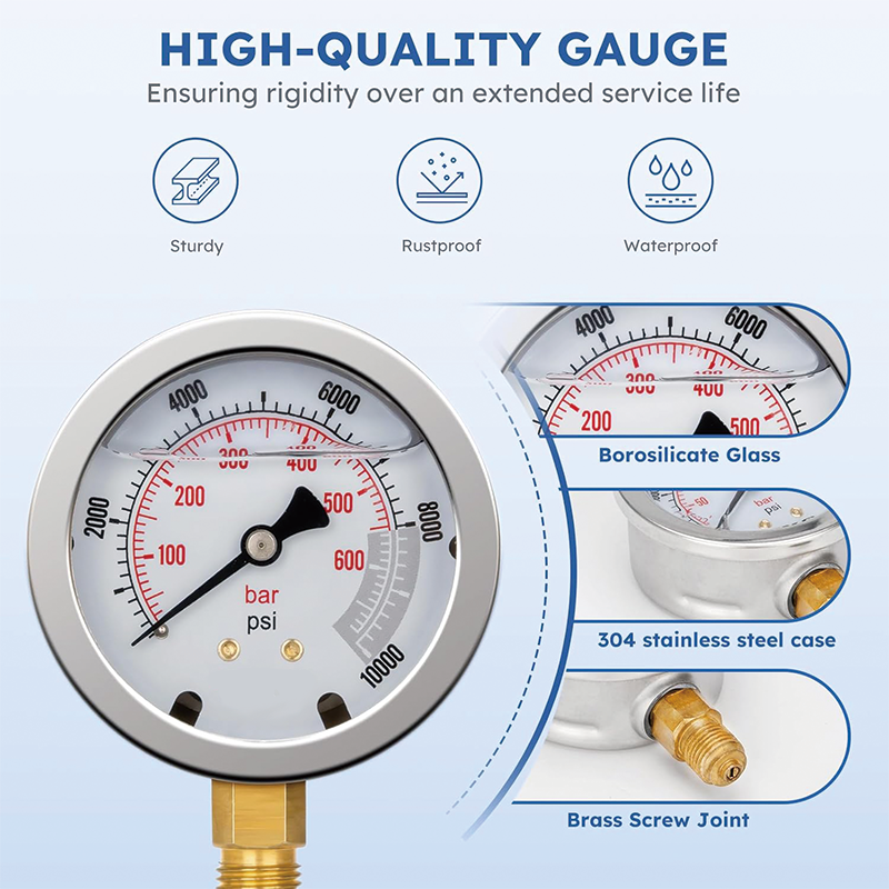 Hydraulic Pressure Test Kit,5 Gauges(10/100/250/400/600bar) 13 Test Couplings 14 Tee Connectors 5 Test Hoses,w/Sturdy Portable Carrying Case for Excavator Construction Machinery