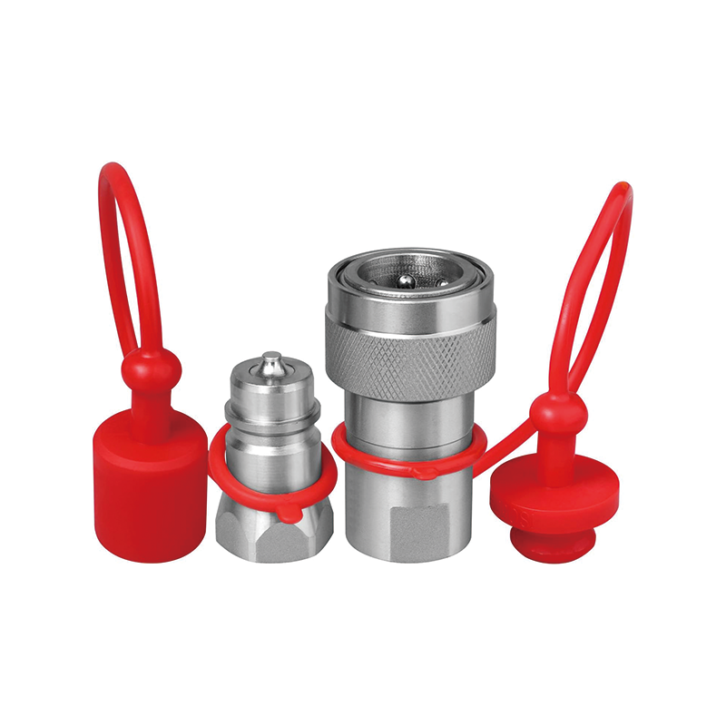 1/2" Hydraulic Quick Connect Tractor Couplers with Dust Caps,ISO 5675 Hydraulic Quick Coupler,for Bobcat Case, Kubota
