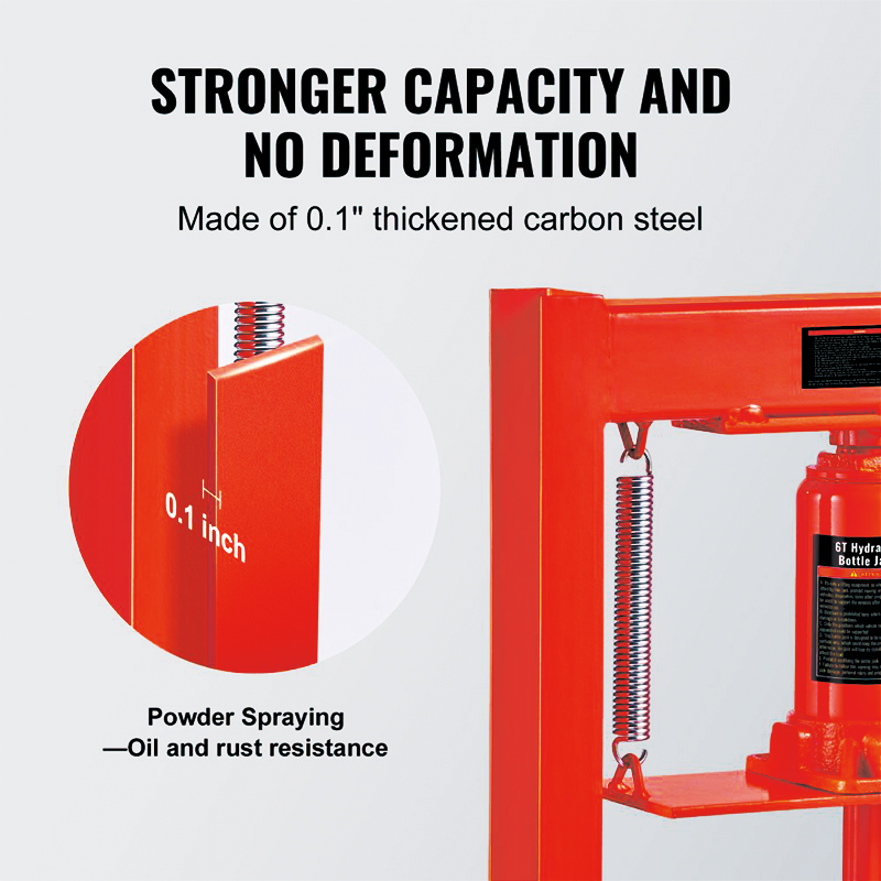 6 Ton Hydraulic Shop Press,Adjustable Shop Press with Press Plates,H-Frame Hydraulic Garage/Shop Floor Press, for Garage, Shop, Workshop