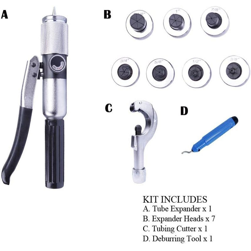 Hydraulic Tube Expander Hydraulic Flaring Tool Kit Brake Flare Tool with Tube Cutter and Deburrer