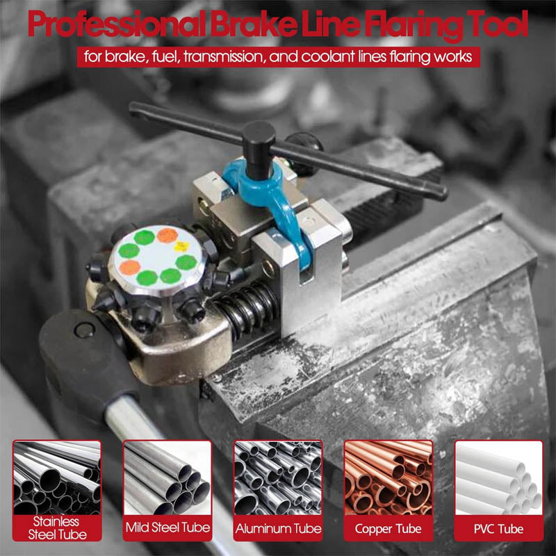 Hydraulic Tube Expander Brake Line Flaring Tool 45 Degree Single Doubleand Bubble Flares for 3/16", 1/4", 5/16" and 3/8" Tube Size