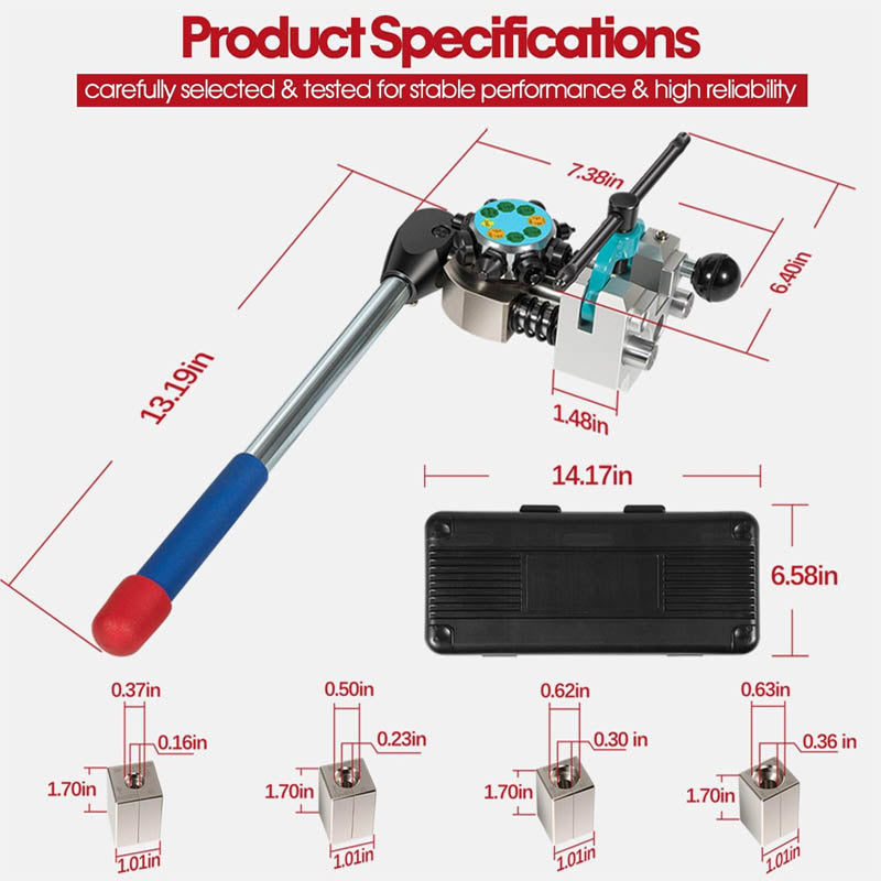 Hydraulic Tube Expander Brake Line Flaring Tool 45 Degree Single Doubleand Bubble Flares for 3/16", 1/4", 5/16" and 3/8" Tube Size