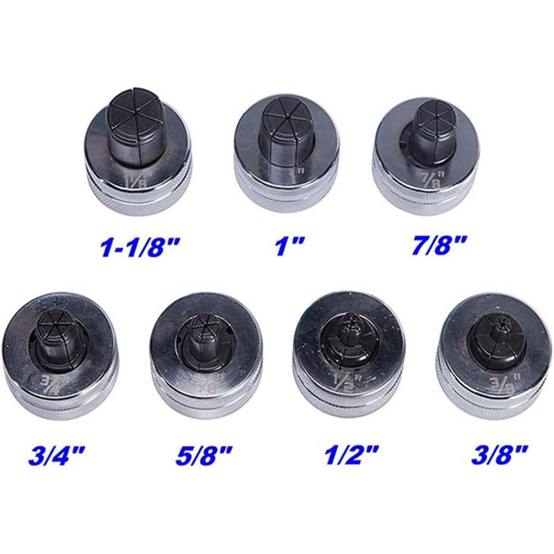7Pcs Hydraulic Tube Expander 3/8" to 1-1/8" OD with 7 Pipe Expander Heads Hand Expanding Tool Kit