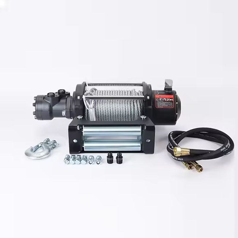 Hydraulic Winch 15,000lbs with 24m Strong Steel Cable Hydraulic Drive Winch Adapter Kit