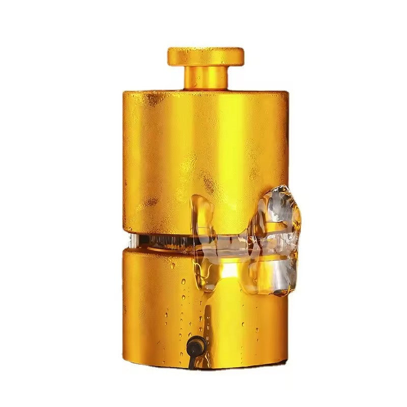 Cocktail Brass Ice Press Presser With High Quality 65mm Ice Diamond Bar Essential