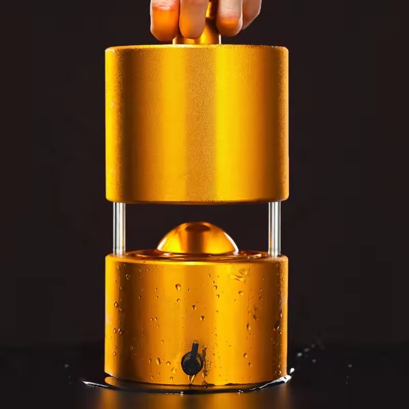 Cocktail Brass Ice Press Presser With High Quality 65mm Ice Diamond Bar Essential