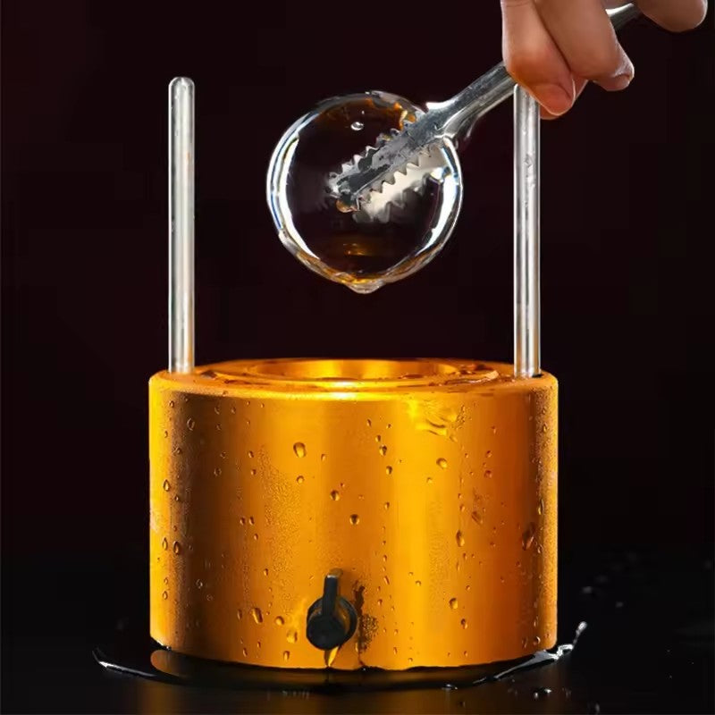 Cocktail Brass Ice Press Presser With High Quality 65mm Ice Diamond Bar Essential